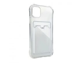 Чехол силиконовый iPhone XR с отделением под карту (прозрачный)