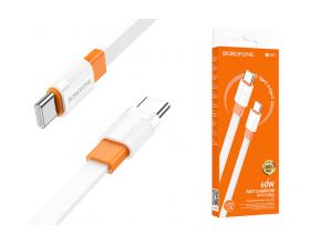 Кабель USB - USB Type-C BOROFONE BX89 3A (бело-оранжевый) 1м