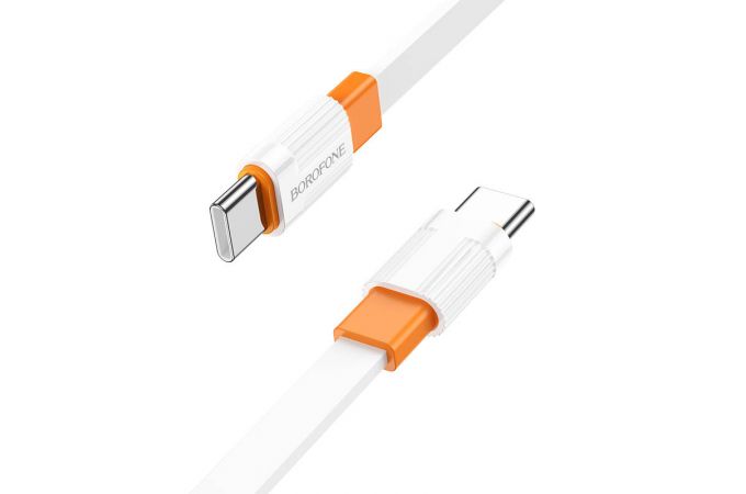 Кабель USB - USB Type-C BOROFONE BX89 3A (бело-оранжевый) 1м