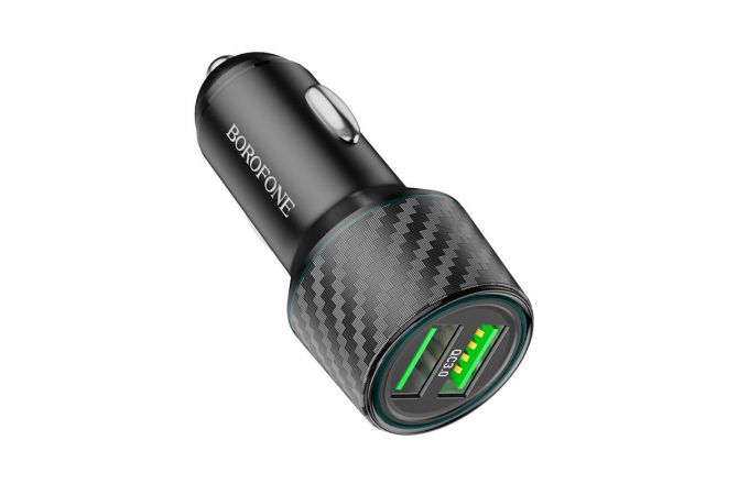 Автомобильное зарядное устройство АЗУ 2USB BOROFONE BZ21A  36W  QC3.0 (черный)