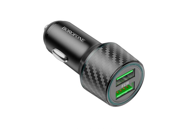 Автомобильное зарядное устройство АЗУ 2USB BOROFONE BZ21A  36W  QC3.0 (черный)