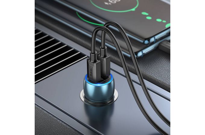 Автомобильное зарядное устройство АЗУ 2USB-C HOCO Z48 Tough 40W (серый)