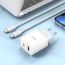 Сетевое зарядное устройство USB+USB-C+ кабель Type-C HOCO C80A Plus Rapido PD20W + QC 3.0 (белый)