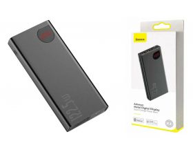 Универсальный дополнительный аккумулятор Power Bank BASEUS Adaman Metal Digital Display Quick Charge 10000mAh 22.5W Black (черный)