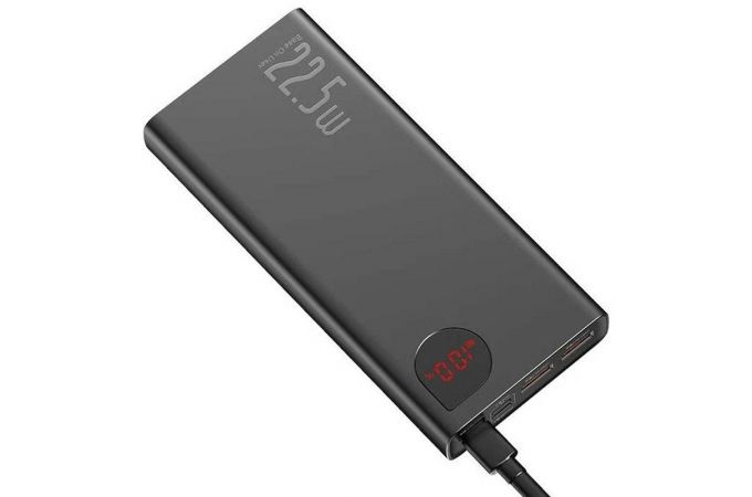 Универсальный дополнительный аккумулятор Power Bank BASEUS Adaman Metal Digital Display Quick Charge 10000mAh 22.5W Black (черный)
