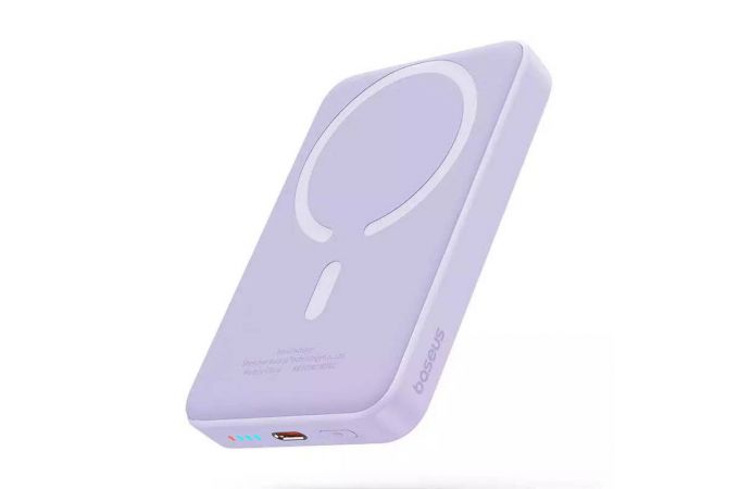 Универсальный дополнительный аккумулятор Power Bank BASEUS Magnetic Mini Wireless Fast Charge 10000mAh (20W) Purple