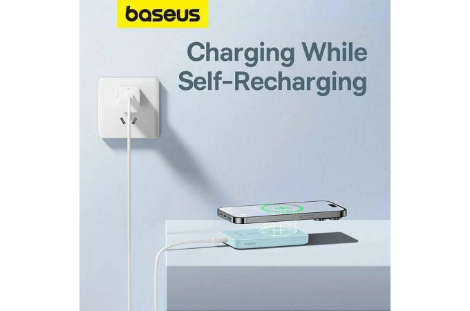 Универсальный дополнительный аккумулятор Power Bank Baseus Magnetic Mini Wireless Charge 5000mAh (20W) Blue