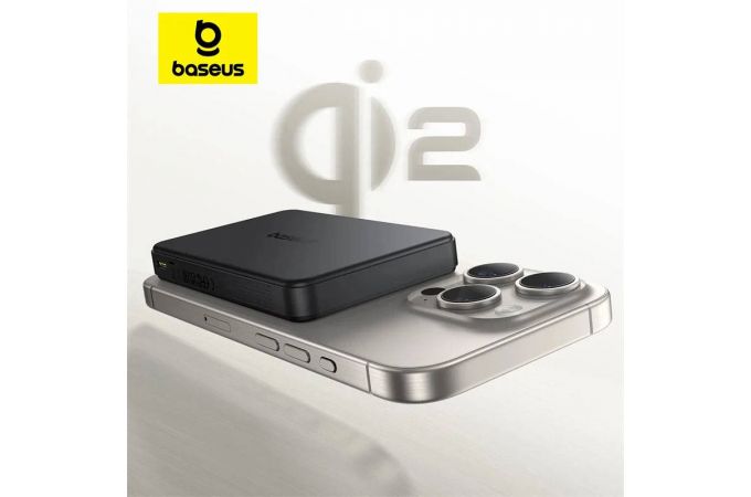 Универсальный дополнительный аккумулятор Power Bank Baseus Magnetic Mini Wireless Fast charging Qi2 10000mAh 22.5W + кабель Type-c 30cm Shadow Gray