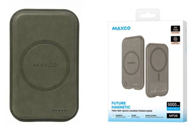 Универсальный дополнительный аккумулятор Power Bank MAXCO MP26 Magnetic Two-Way Quick Charge (5000mAh) Moroccan Gray