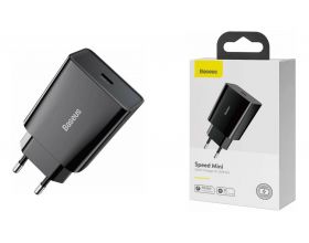 Сетевое зарядное устройство USB-C Baseus Speed Mini Quick Charger 20W EU Black