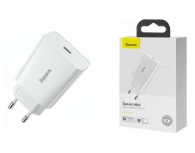 Сетевое зарядное устройство USB-C Baseus Speed Mini Quick Charger 20W EU White