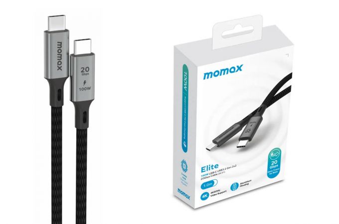 Кабель USB Type-C - USB Type-C MOMAX DC31D 100W 1M Black (черный)