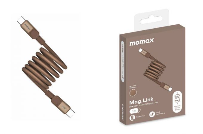 Кабель USB Type-C - USB Type-C Momax DC61L2 Mag. Link 60W 2 m Magnetic cable Gold