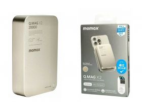 Универсальный дополнительный аккумулятор Power Bank MOMAX Q.Mag X2 (20000mAh) Magnetic Wireless (IP133CNE) Titanium