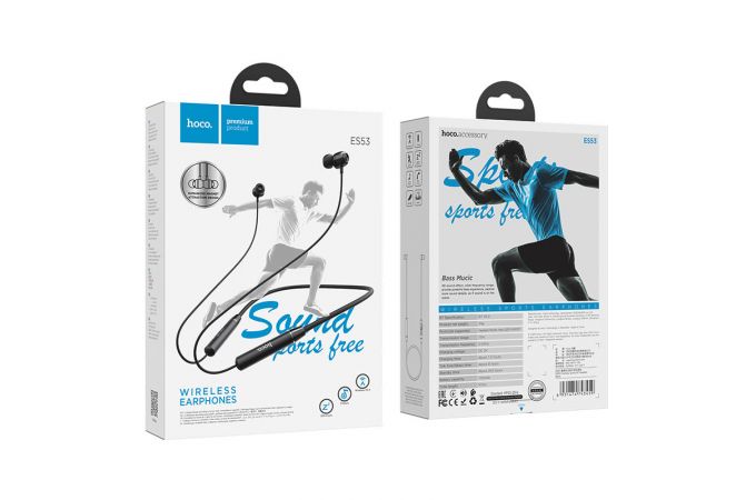 Наушники вакуумные беспроводные HOCO ES53 Coolway sports BT earphones Bluetooth (черный)