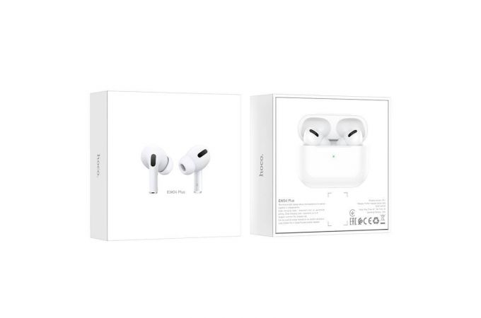 Наушники вакуумные беспроводные HOCO EW04 Plus Original series tru wireless BT headset Bluetooth (белый)