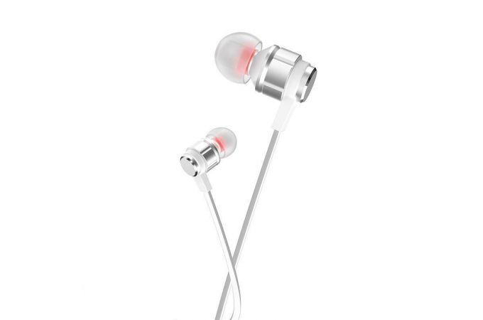 Наушники вакуумные проводные HOCO M85 Platinum sound universal earphones (серебристый)