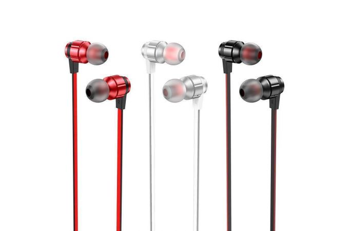 Наушники вакуумные проводные HOCO M85 Platinum sound universal earphones (серебристый)