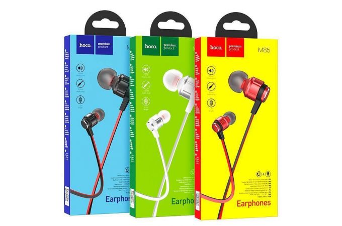 Наушники вакуумные проводные HOCO M85 Platinum sound universal earphones (красный)