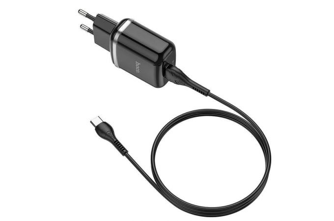 Сетевое зарядное устройство USB + кабель Type-C HOCO N3 Special stngle port QC 3.0 (черный)