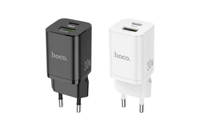 Сетевое зарядное устройство USB-C HOCO N13 Bright PD 30W+QC3.0 (черный)