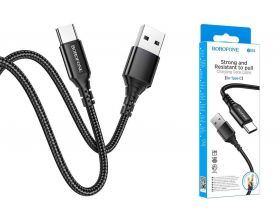 Кабель USB - USB Type-C BOROFONE BX54, 2,4A (черный) 1м (в оплетке)