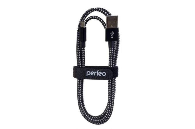 Кабель USB - MicroUSB PERFEO черно-белый, длина 3 м. (U4802)