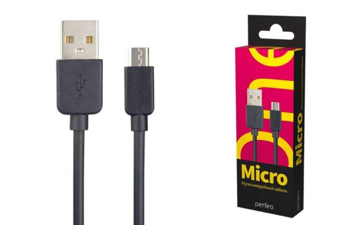 Кабель USB - MicroUSB PERFEO черный, длина 1 м., бокс (U4006)