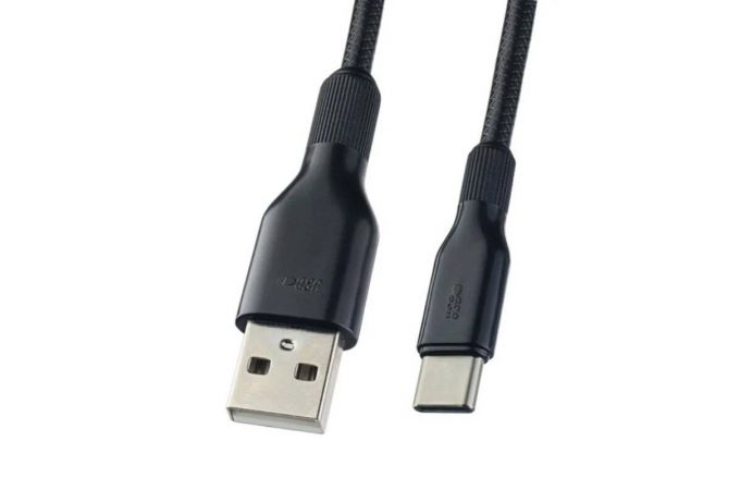 Кабель USB - USB Type-C PERFEO силикон, черный, длина 1 м. (U4907)