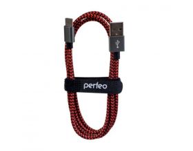 Кабель USB - USB Type-C PERFEO черно-красный, длина 3 м. (U4902)