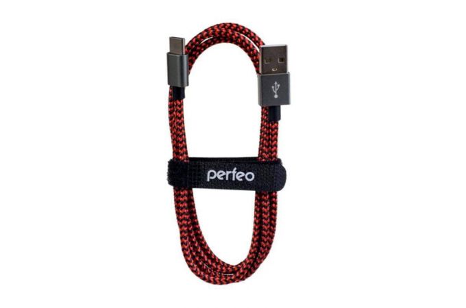 Кабель USB - USB Type-C PERFEO черно-красный, длина 3 м. (U4902)