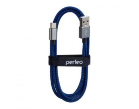 Кабель USB - USB Type-C PERFEO черно-синий, длина 1 м. (U4903)