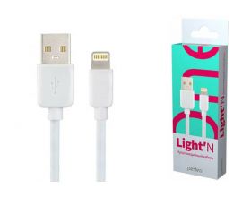 Кабель USB - Lightning PERFEO белый, длина 1 м., бокс (I4604)