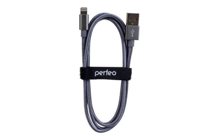 Кабель USB - Lightning PERFEO серебро, длина 1 м. (I4305)