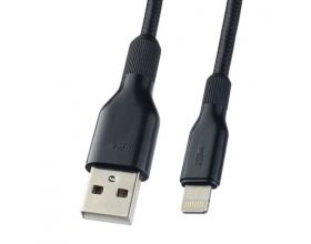 Кабель USB - Lightning PERFEO силикон, черный, длина 1 м. (I4318)