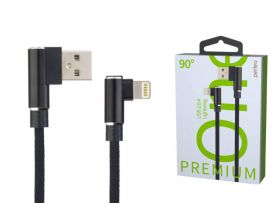 Кабель USB - Lightning PERFEO угловой, черный, длина 1 м., бокс (I4315)