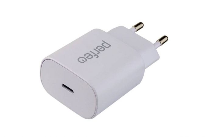 Сетевое зарядное устройство USB-C PD PERFEO 18W, белый (I4639)