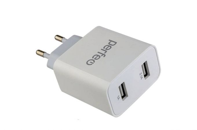 Сетевое зарядное устройство 2USB PERFEO 3.1А, белый (I4645)