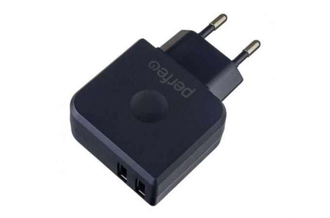 Сетевое зарядное устройство 2USB PERFEO 3.4А, черный (I4623)