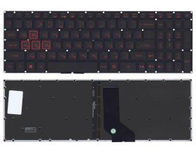 Клавиатура для ноутбука Acer Nitro 5 AN515-51 черная с красной подсветкой