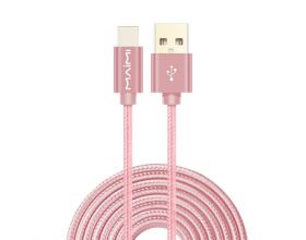 Кабель USB - USB Type-C MAIMi МX23, 2A (розовый) 2м (в оплетке)