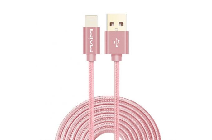 Кабель USB - USB Type-C MAIMi МX23, 2A (розовый) 2м (в оплетке)