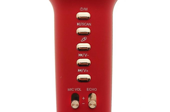 Караоке микрофон WSTER WS-900 (Bluetooth, динамики, USB) беспроводной (красный)
