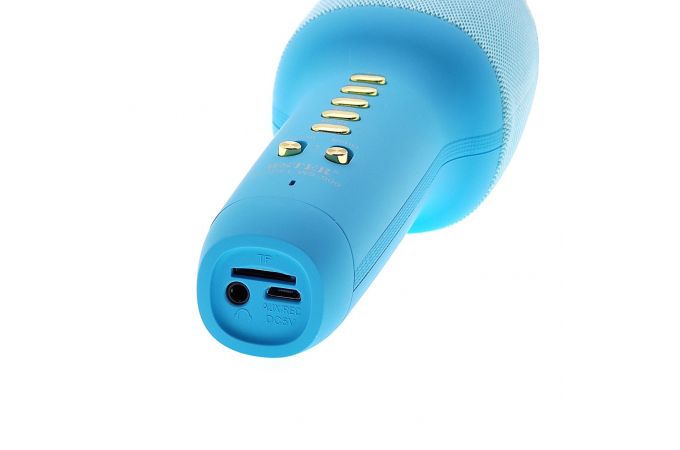 Караоке микрофон WSTER WS-900 беспроводной (Bluetooth, динамики, USB) (голубой)