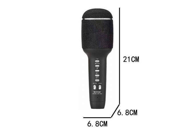 Караоке микрофон WSTER WS-900  беспроводной (Bluetooth, динамики, USB) (черный)
