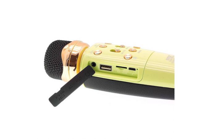Караоке микрофон WSTER WS-2011 (Bluetooth, динамики, USB) беспроводной (зеленый)