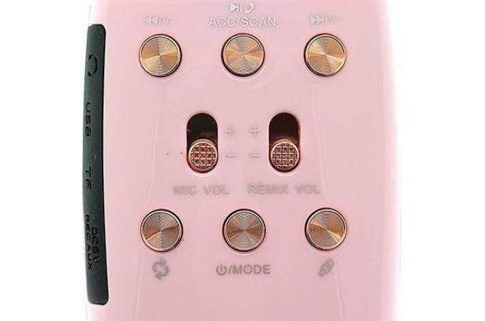 Караоке микрофон WSTER WS-2011 беспроводной (Bluetooth, динамики, USB) (розовый)