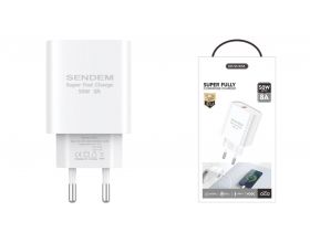 Сетевое зарядное устройство USB SENDEM OG12 QC3.0, 5000mA (белый)