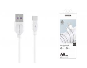 Кабель USB - USB Type-C SENDEM M63 6A (белый) 1м