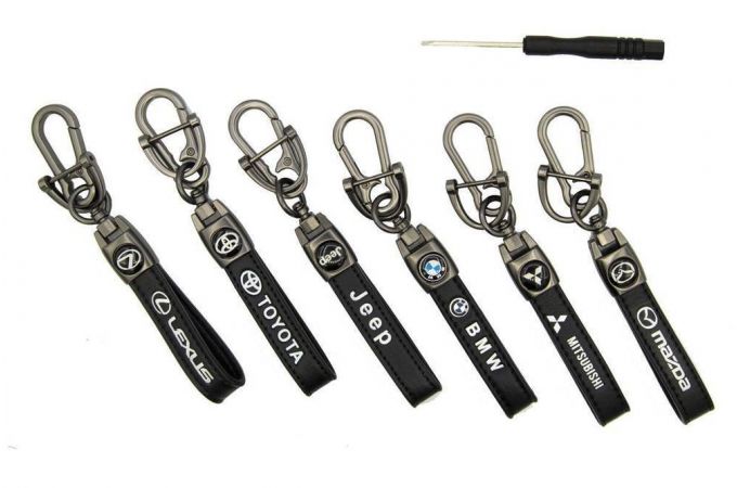Брелок для ключей ремешок с карабинами, логотипом и отверткой (MAZDA)
